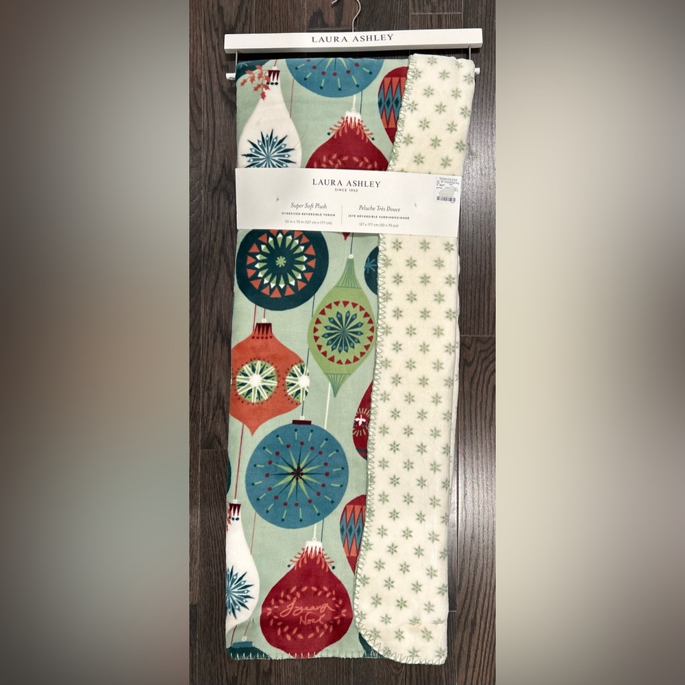 Laura Ashley super soft reversible plush NWT